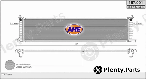 AHE 157.001 — Radiator, engine cooling