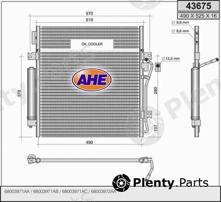 AHE 43675 — Condenser, air conditioning