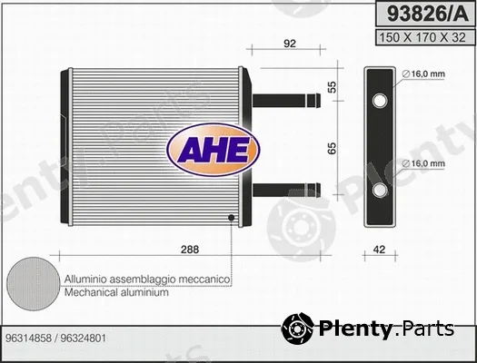 AHE 93826/A — Heat Exchanger, interior heating