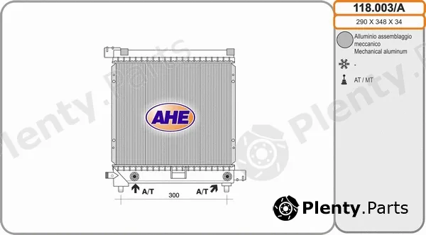 AHE 118.003/A — Radiator, engine cooling