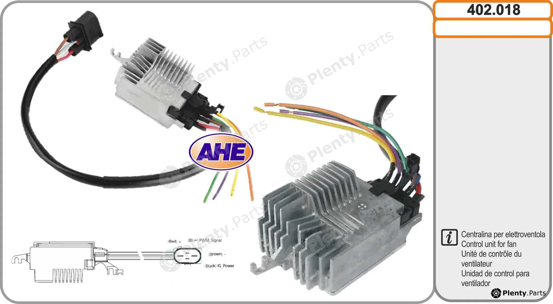 AHE 402.018 — Control Unit, electric fan (engine cooling)