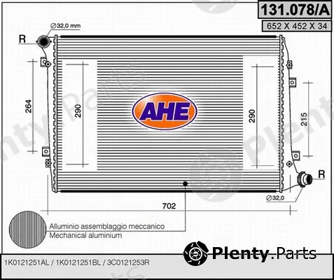 AHE 131.078/A — Radiator, engine cooling
