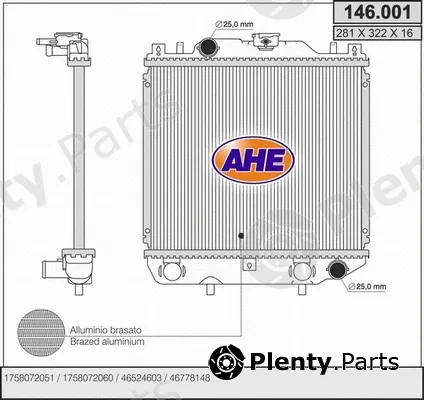 AHE 146.001 — Radiator, engine cooling