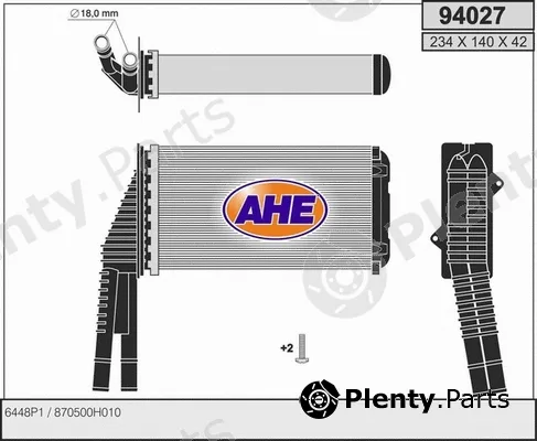 AHE 94027 — Heat Exchanger, interior heating
