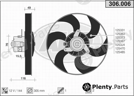 AHE 306.006 — Fan, engine cooling
