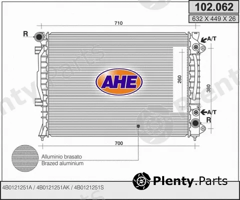AHE 102.062 — Radiator, engine cooling