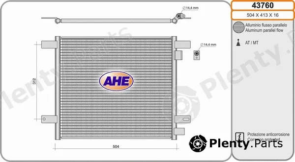 AHE 43760 — Condenser, air conditioning