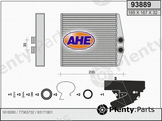AHE 93889 — Heat Exchanger, interior heating