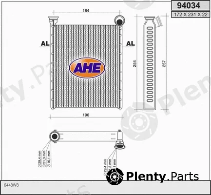 AHE 94034 — Heat Exchanger, interior heating