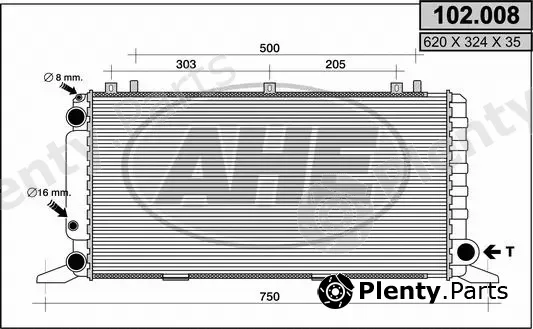 AHE 102.008 — Radiator, engine cooling