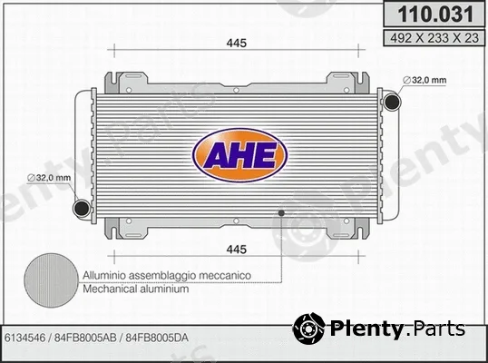 AHE 110.031 — Radiator, engine cooling