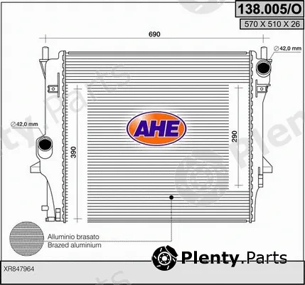 AHE 138.005/O — Radiator, engine cooling