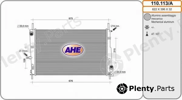 AHE 110.113/A — Radiator, engine cooling