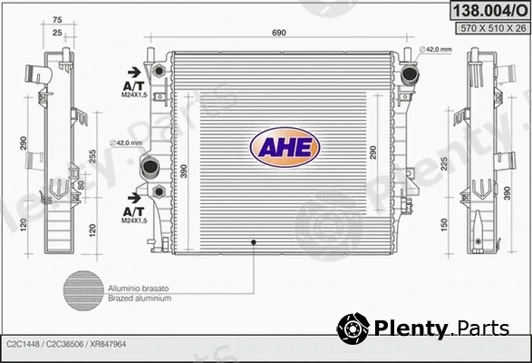 AHE 138.004/O — Radiator, engine cooling
