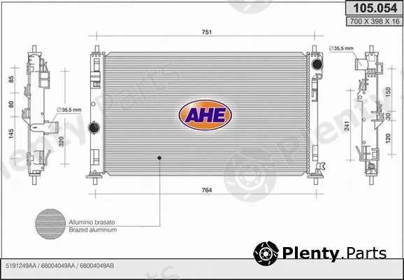 AHE 105.054 — Radiator, engine cooling
