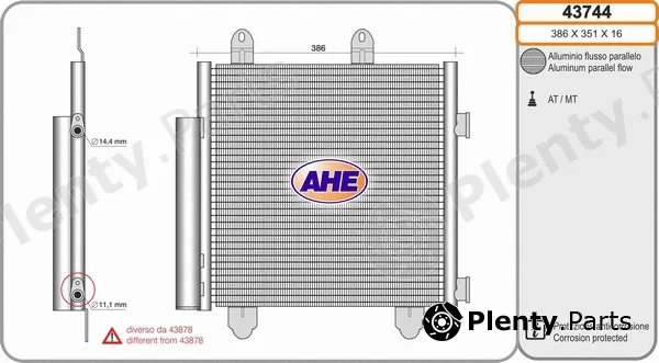 AHE 43744 — Condenser, air conditioning