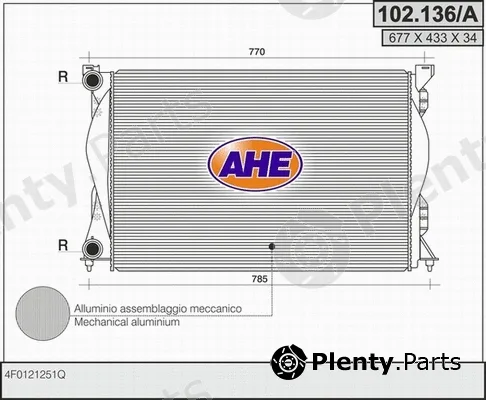AHE 102.136/A — Radiator, engine cooling