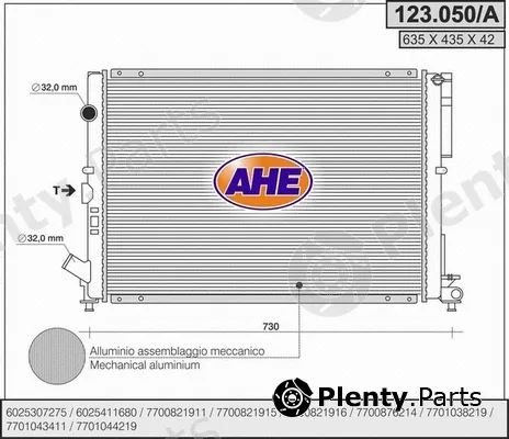 AHE 123.050/A — Radiator, engine cooling