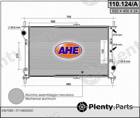 AHE 110.124/A — Radiator, engine cooling