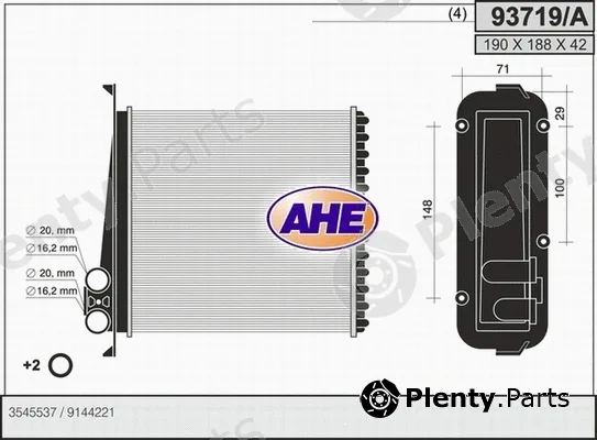 AHE 93719/A — Heat Exchanger, interior heating
