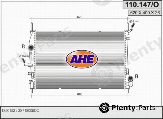 AHE 110.147/O — Radiator, engine cooling