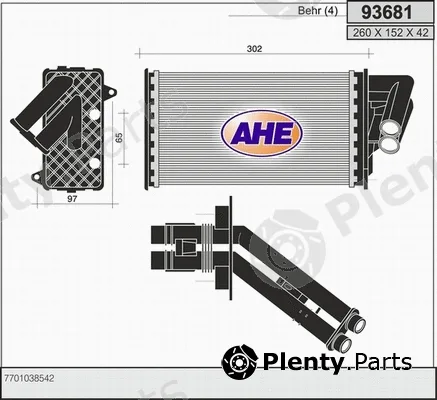 AHE 93681 — Heat Exchanger, interior heating
