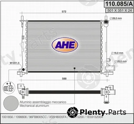 AHE 110.085/A — Radiator, engine cooling