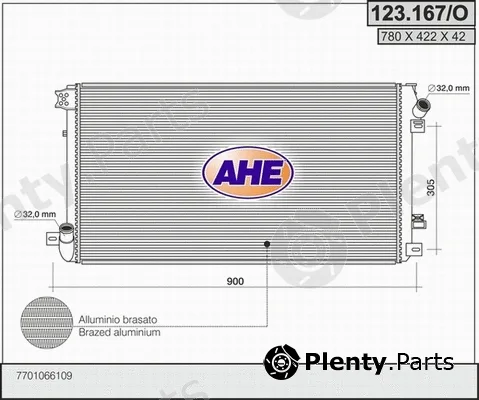AHE 123.167/O — Radiator, engine cooling