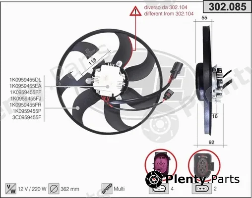 AHE 302.085 — Fan, engine cooling