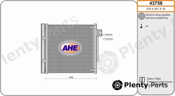 AHE 43758 — Condenser, air conditioning