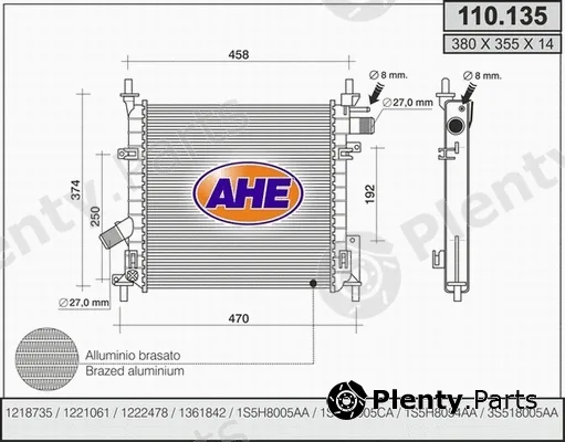 AHE 110.135 — Radiator, engine cooling