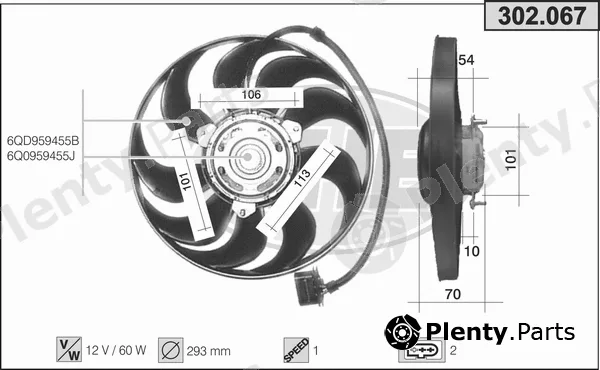 AHE 302.067 — Fan, engine cooling