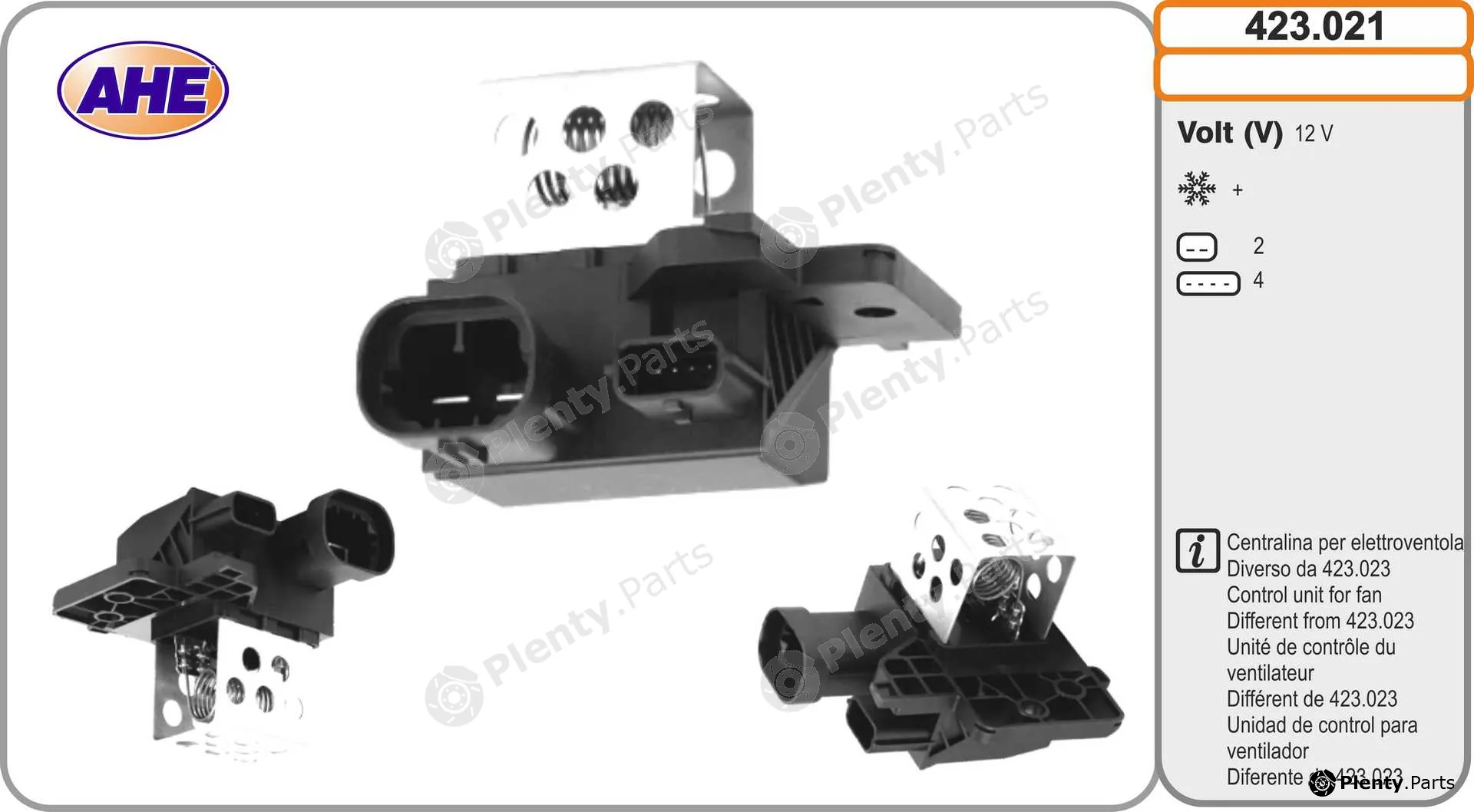 AHE 423.021 — Control Unit, electric fan (engine cooling)
