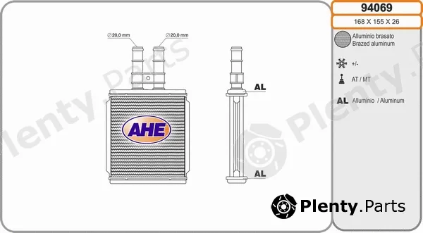 AHE 94069 — Heat Exchanger, interior heating