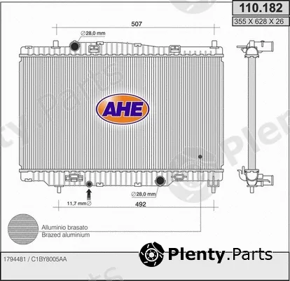 AHE 110.182 — Radiator, engine cooling