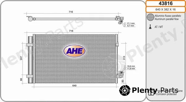 AHE 43816 — Condenser, air conditioning