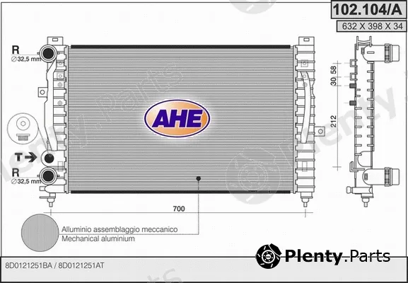 AHE 102.104/A — Radiator, engine cooling