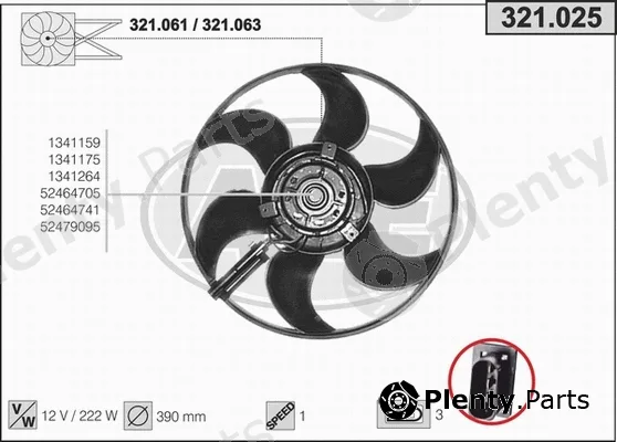 AHE 321.025 — Fan, engine cooling