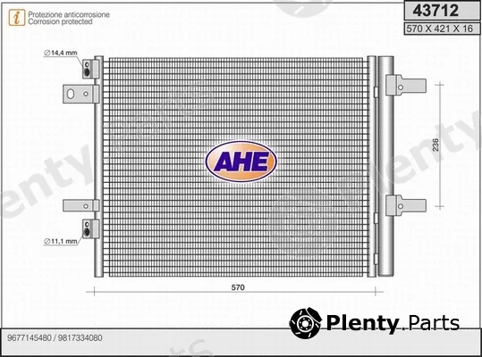 AHE 43712 — Condenser, air conditioning