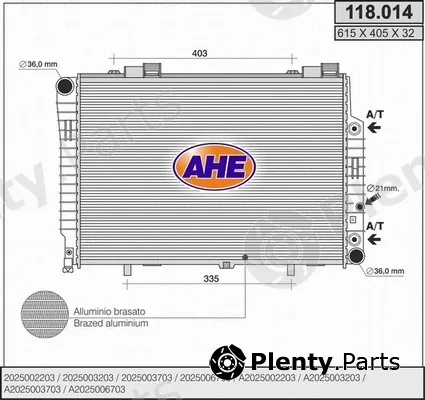AHE 118.014 — Radiator, engine cooling