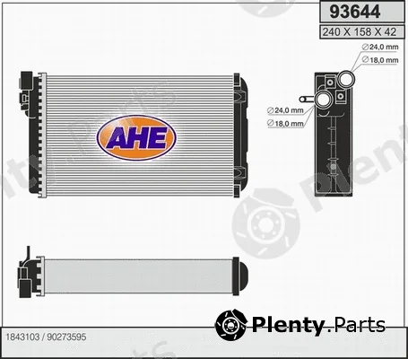 AHE 93644 — Heat Exchanger, interior heating