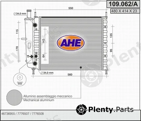 AHE 109.062/A — Radiator, engine cooling