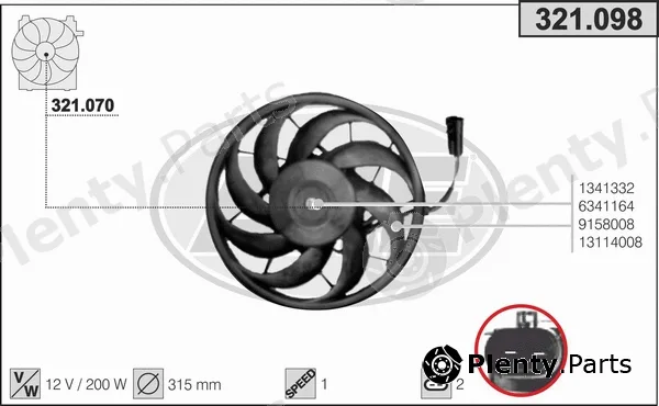 AHE 321.098 — Fan, engine cooling