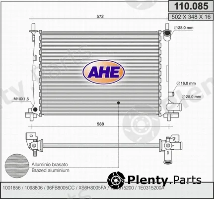 AHE 110.085 — Radiator, engine cooling
