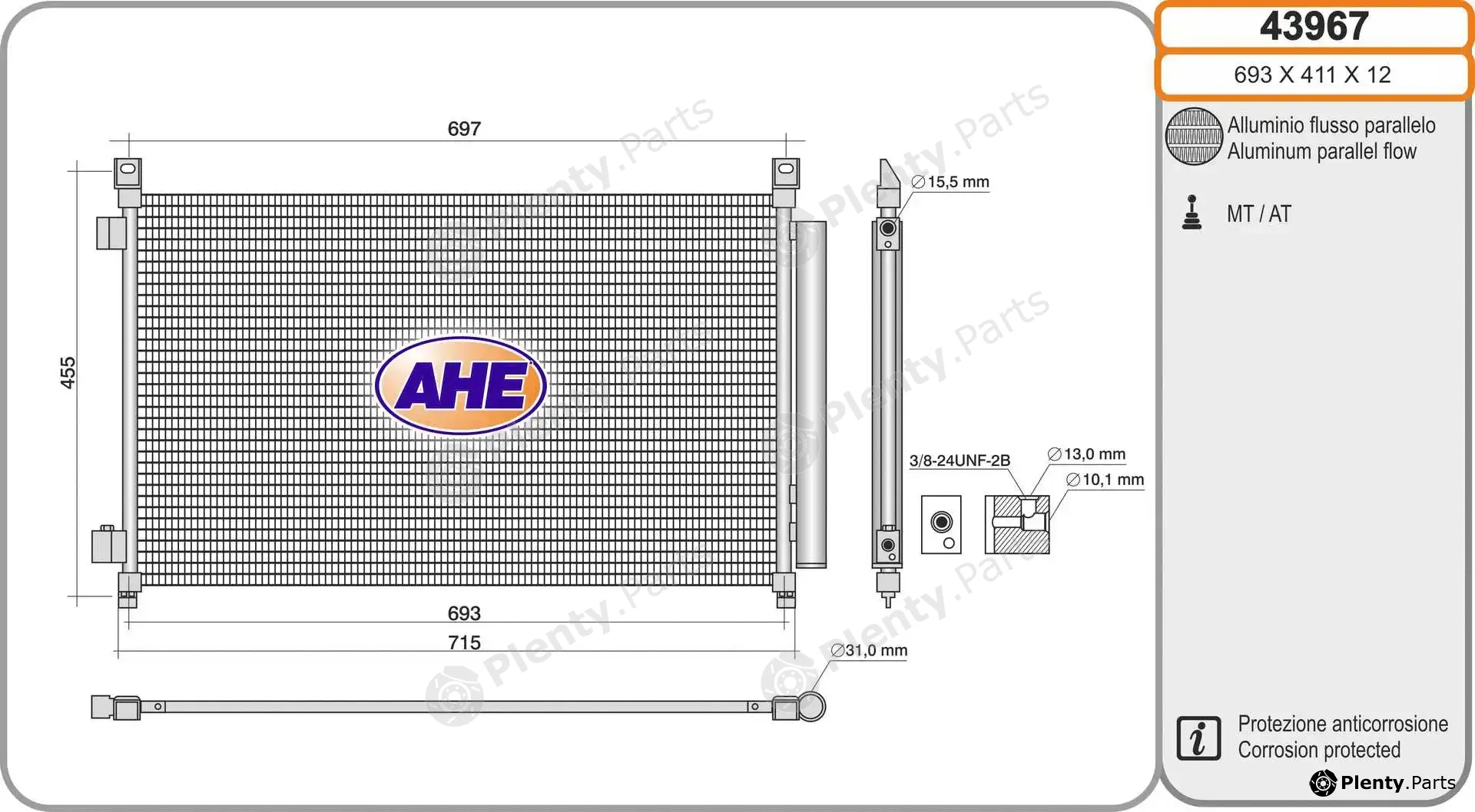 AHE 43967 — Condenser, air conditioning