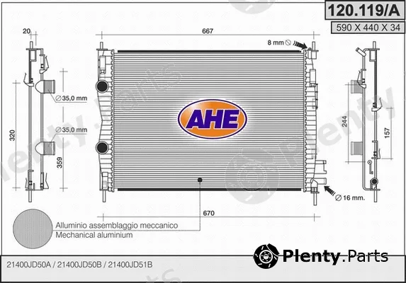 AHE 120.119/A — Radiator, engine cooling