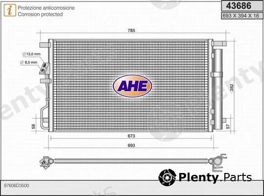 AHE 43686 — Condenser, air conditioning