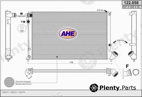 AHE 122.058 — Radiator, engine cooling