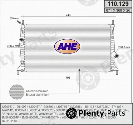 AHE 110.129 — Radiator, engine cooling