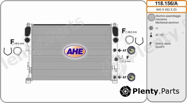 AHE 118.156/A — Radiator, engine cooling